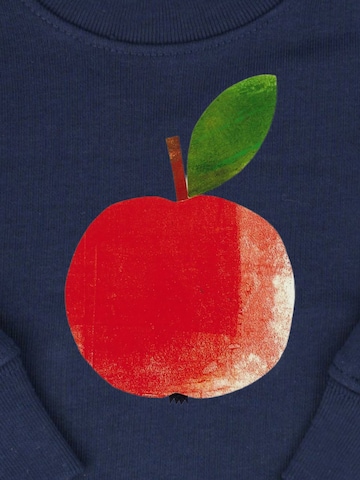 MelaDi Pullover 'Meladi Kinder Baby-Sweater aus Biobaumwolle - Apfel auf Navy Blue'‌‌‌‌‌ in Blau