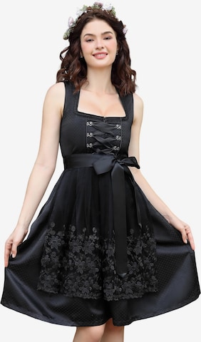 Yesfashion Dirndl in Schwarz: Vorderseite