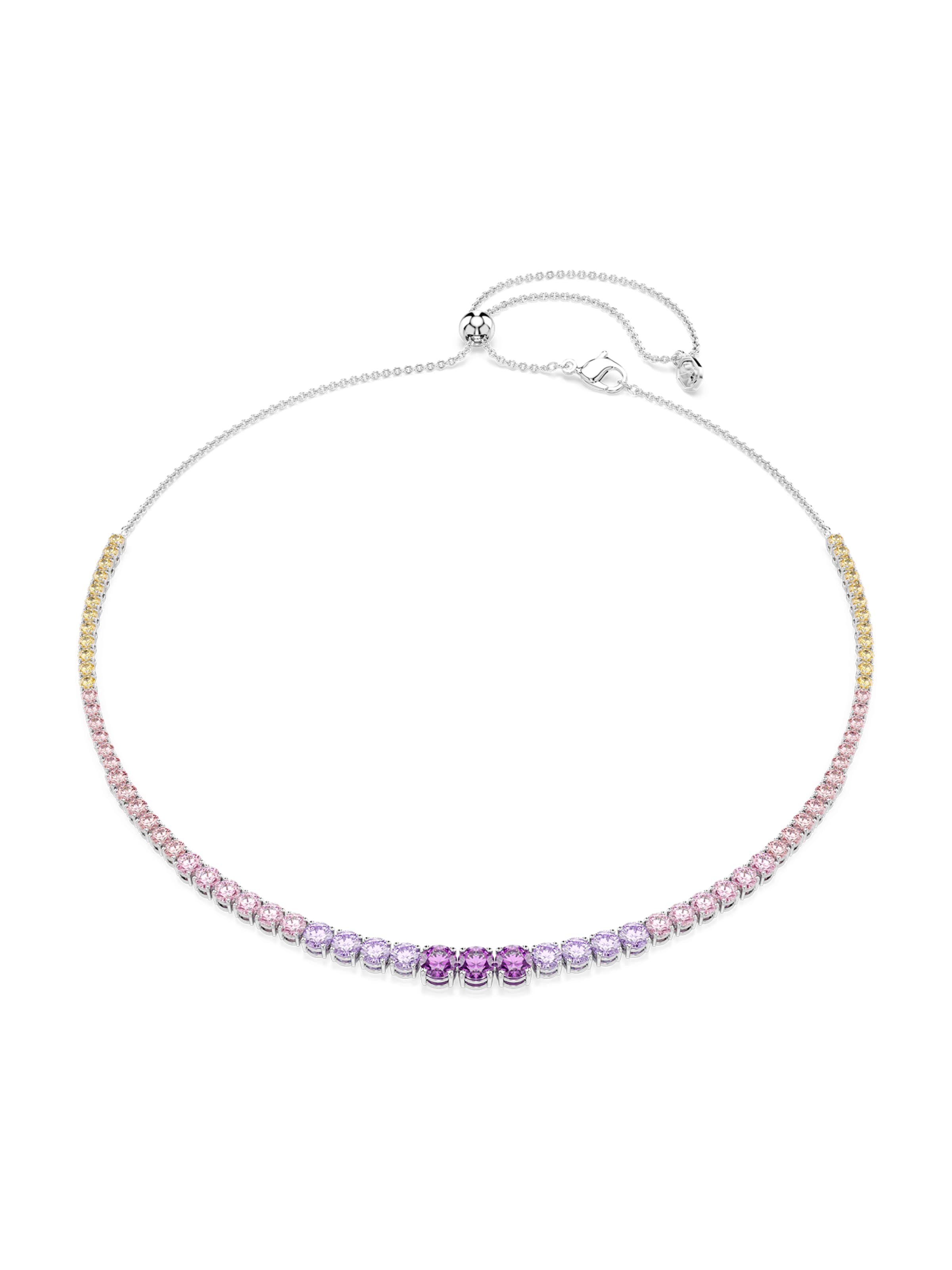 Swarovski Chaîne en jaune / violet / rose / argent, Vue avec produit