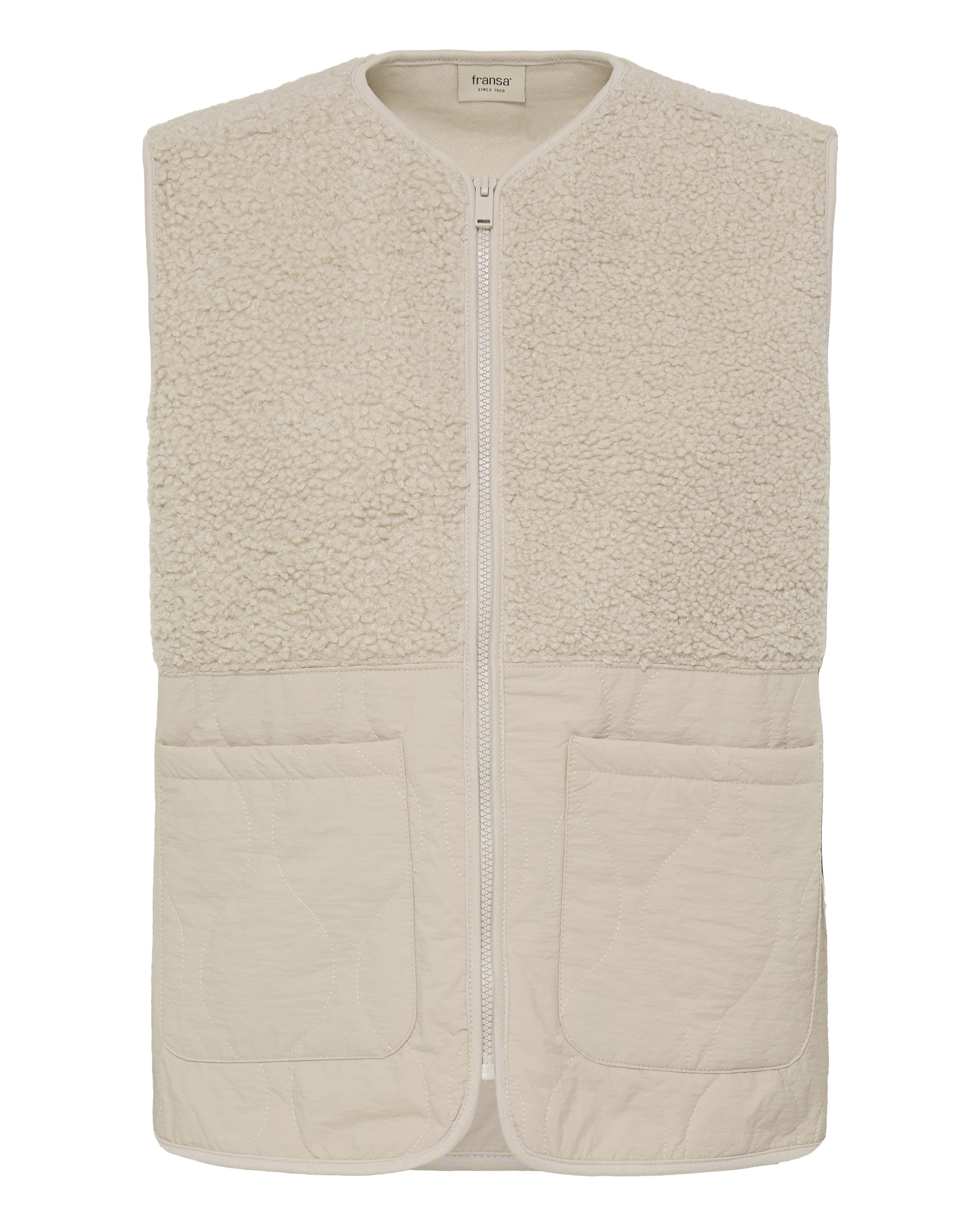Fransa Bodywarmer 'MIKALA' in Beige: voorkant