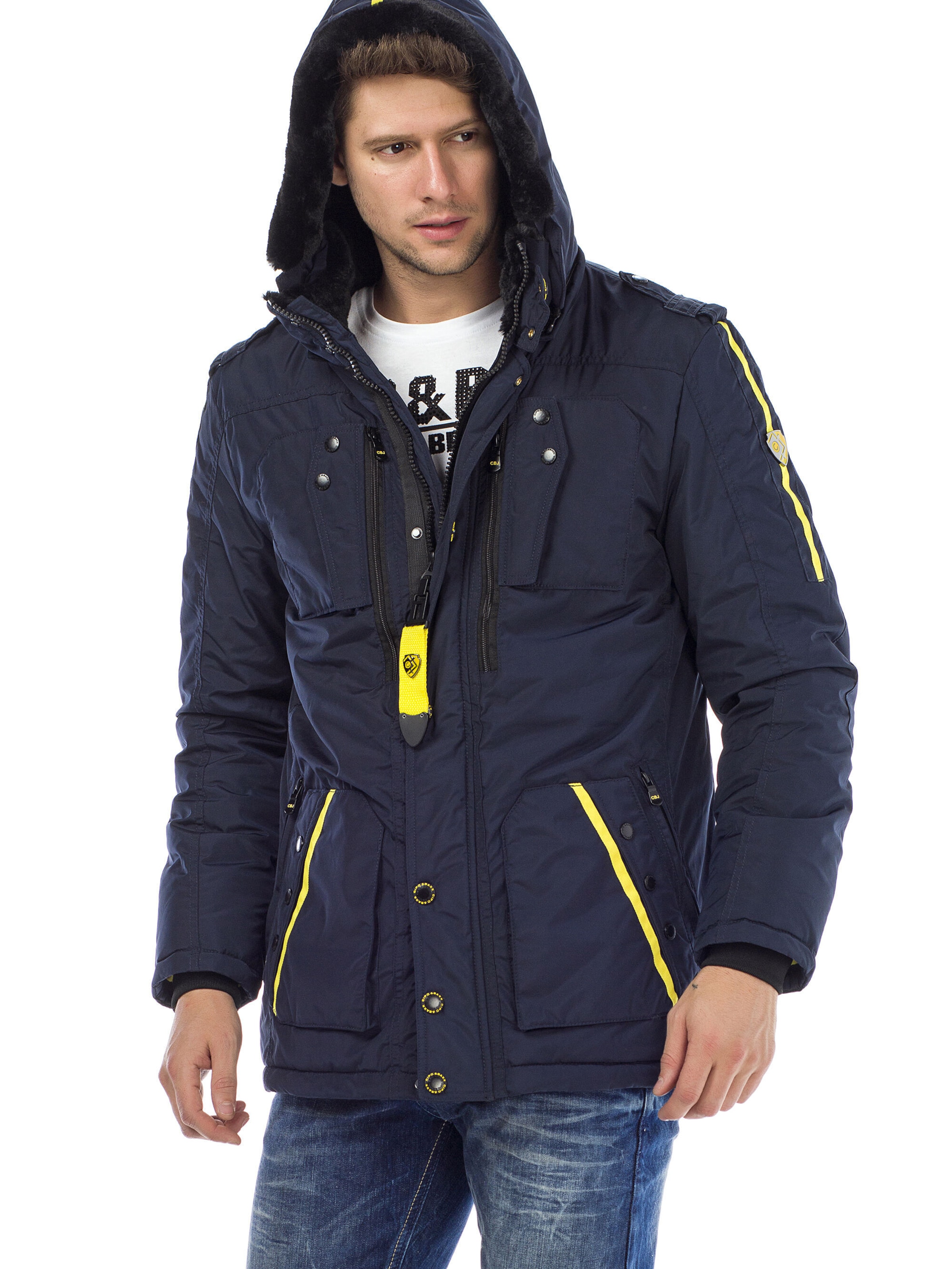 Veste d’hiver CIPO & BAXX en bleu : devant