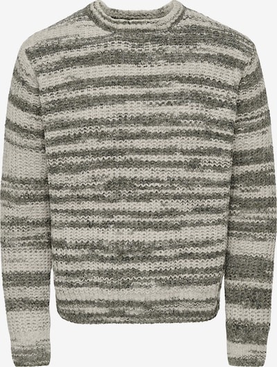 Only & Sons Pullover 'ONSHANK' in S in taupe / oliv, Produktansicht
