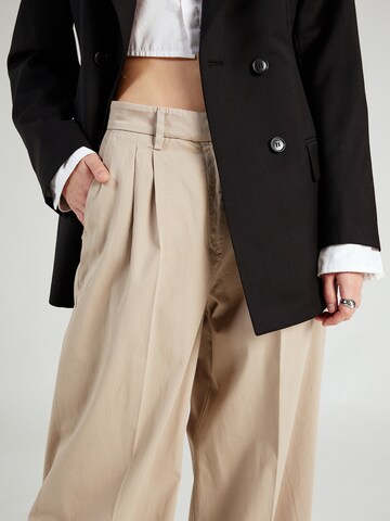 SELECTED FEMME Wide leg Trousers with creases 'MERLA' in Grey