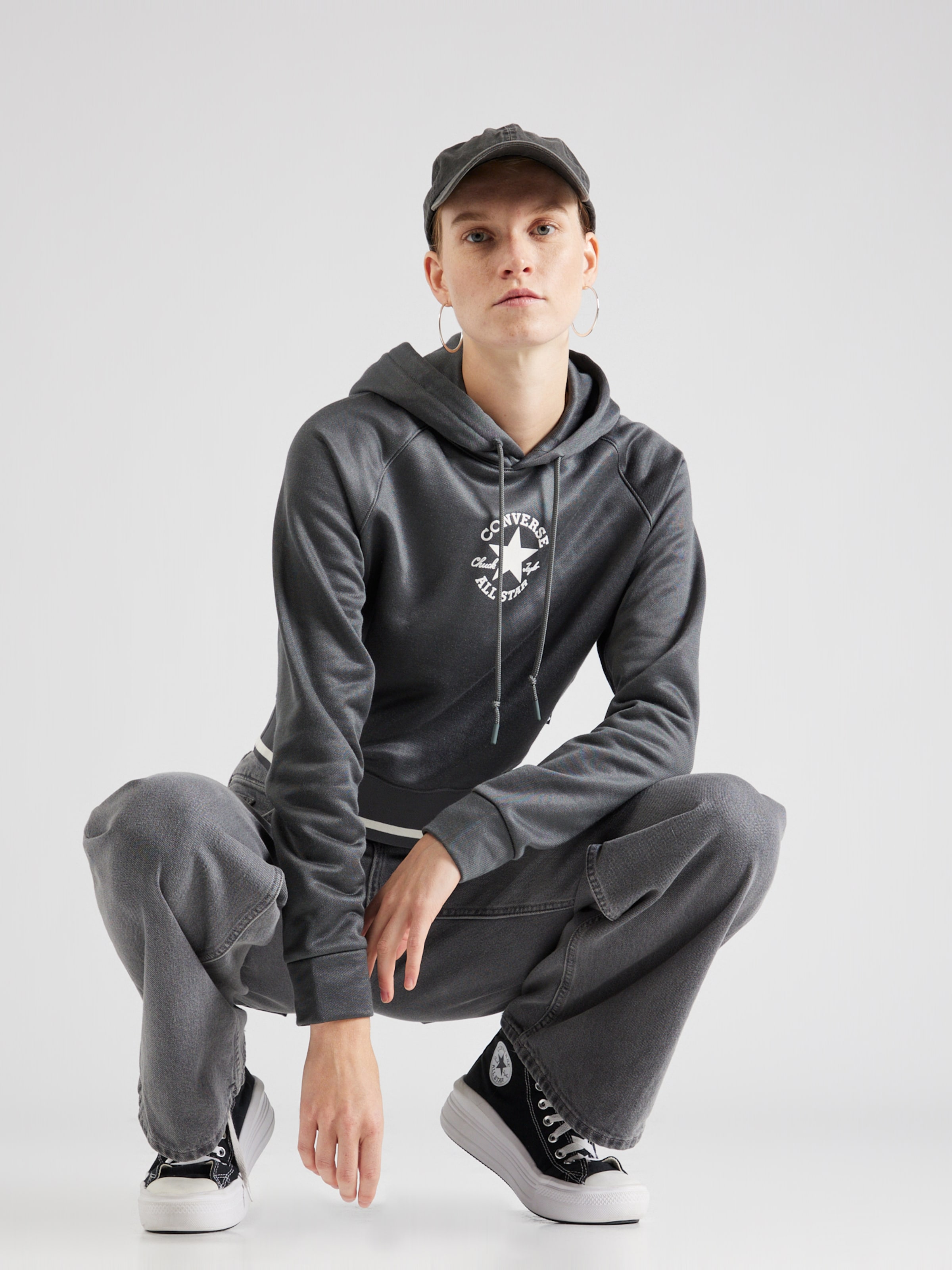 CONVERSE Sweatshirt CHUCK TAYLOR in Dark Grey ABOUT YOU