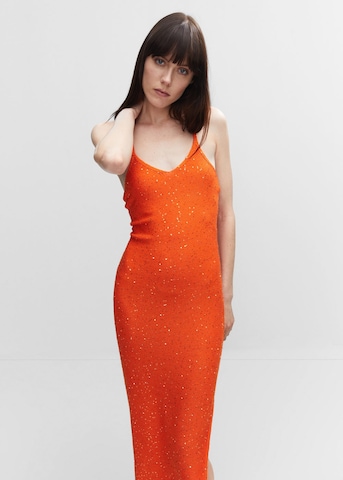 MANGO Knitted dress 'Clara' in Orange