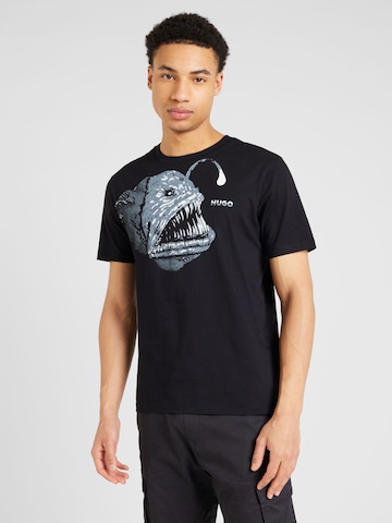 T-Shirt 'Dibeach' HUGO Red en noir : devant