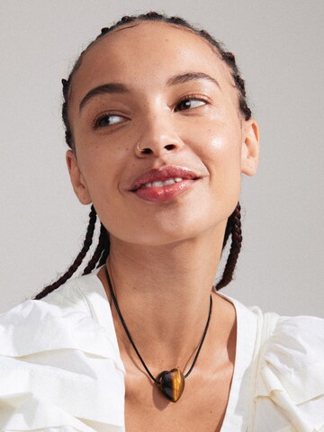 Pilgrim Necklace 'Stay' in Black: front