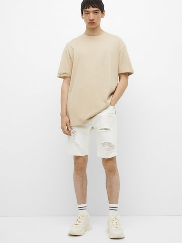 Regular Jean Pull&Bear en blanc