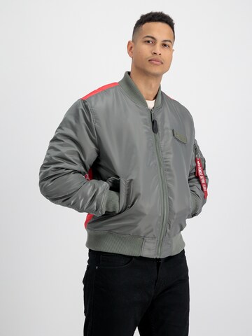 ALPHA INDUSTRIES Prechodná bunda 'Fighter Squadron' - Sivá: predná strana