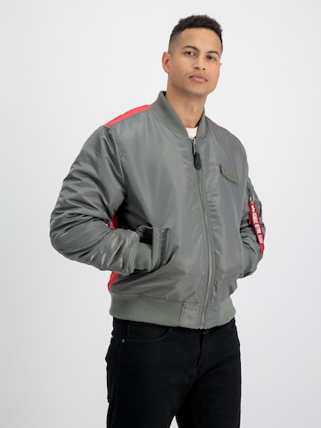 ALPHA INDUSTRIES Between-Season Jacket 'Fighter Squadron' in Grey: front