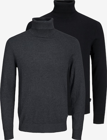 JACK & JONES Trui 'Emil Knit' in Zwart: voorkant