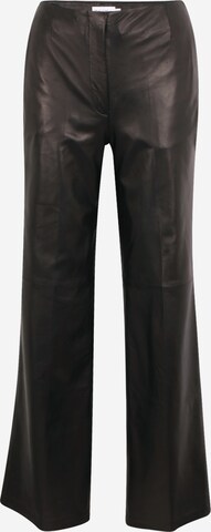 Calvin Klein Bő szár Ráncos nadrág - fekete: elől