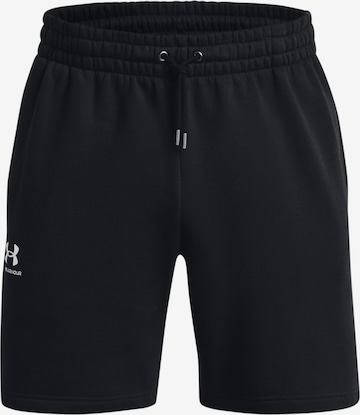 UNDER ARMOUR Workout Pants 'Essential' in Black: front