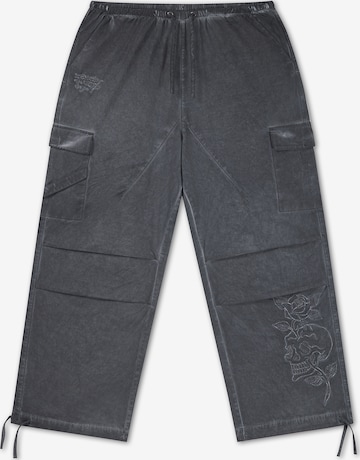 Wide leg Pantaloni cargo di Ed Hardy in blu: frontale