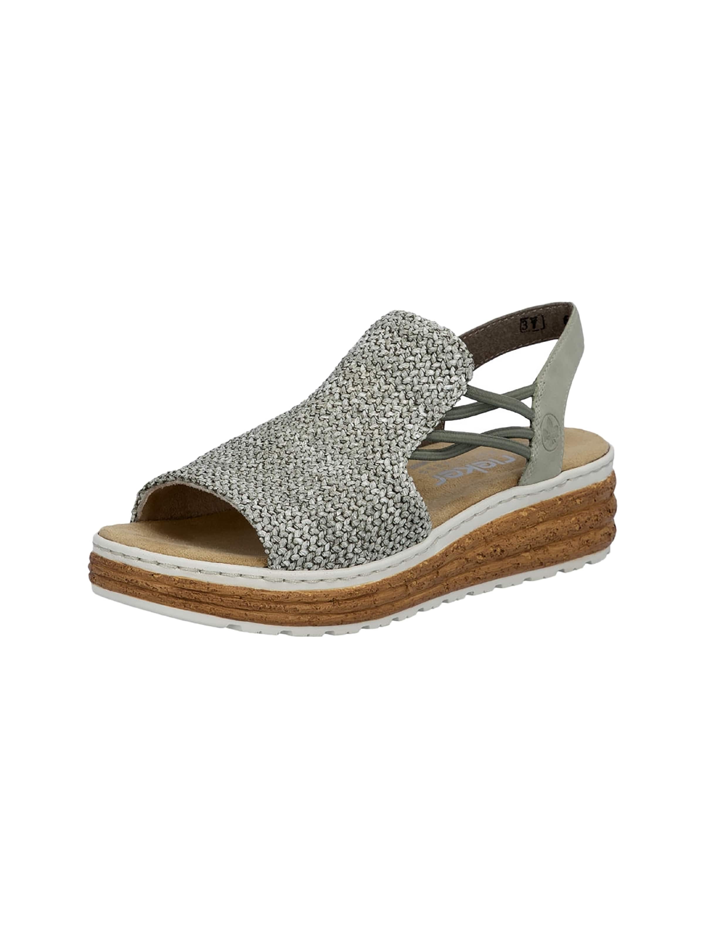 Sandales 'Santiago Sandalen mit Keilabsatz und Gummizug' Rieker en vert : devant