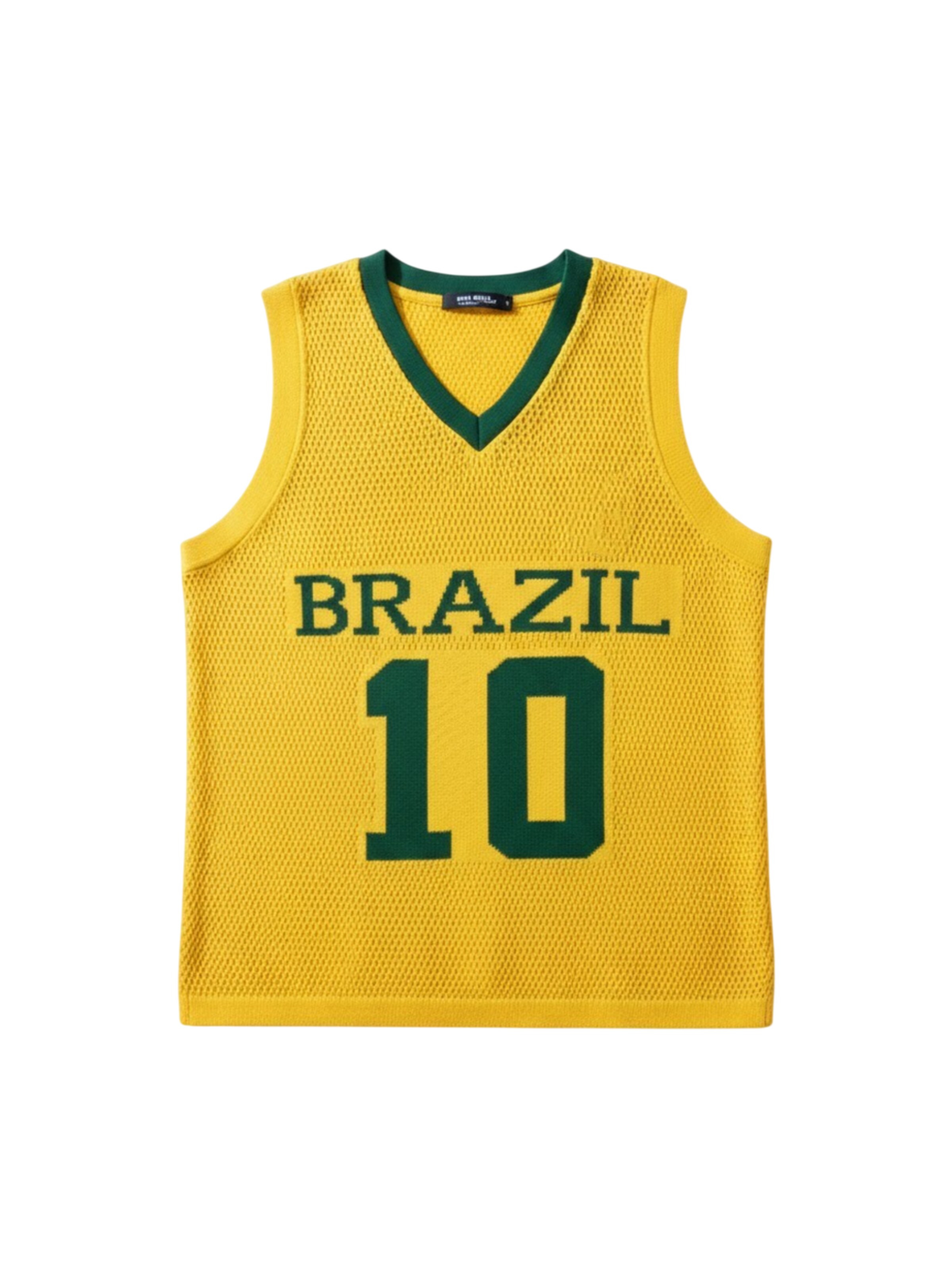 Kleidermafia Shirt 'Oversize Brazil Knit Tanktop - Yellow' in XS in Yellow, Item view