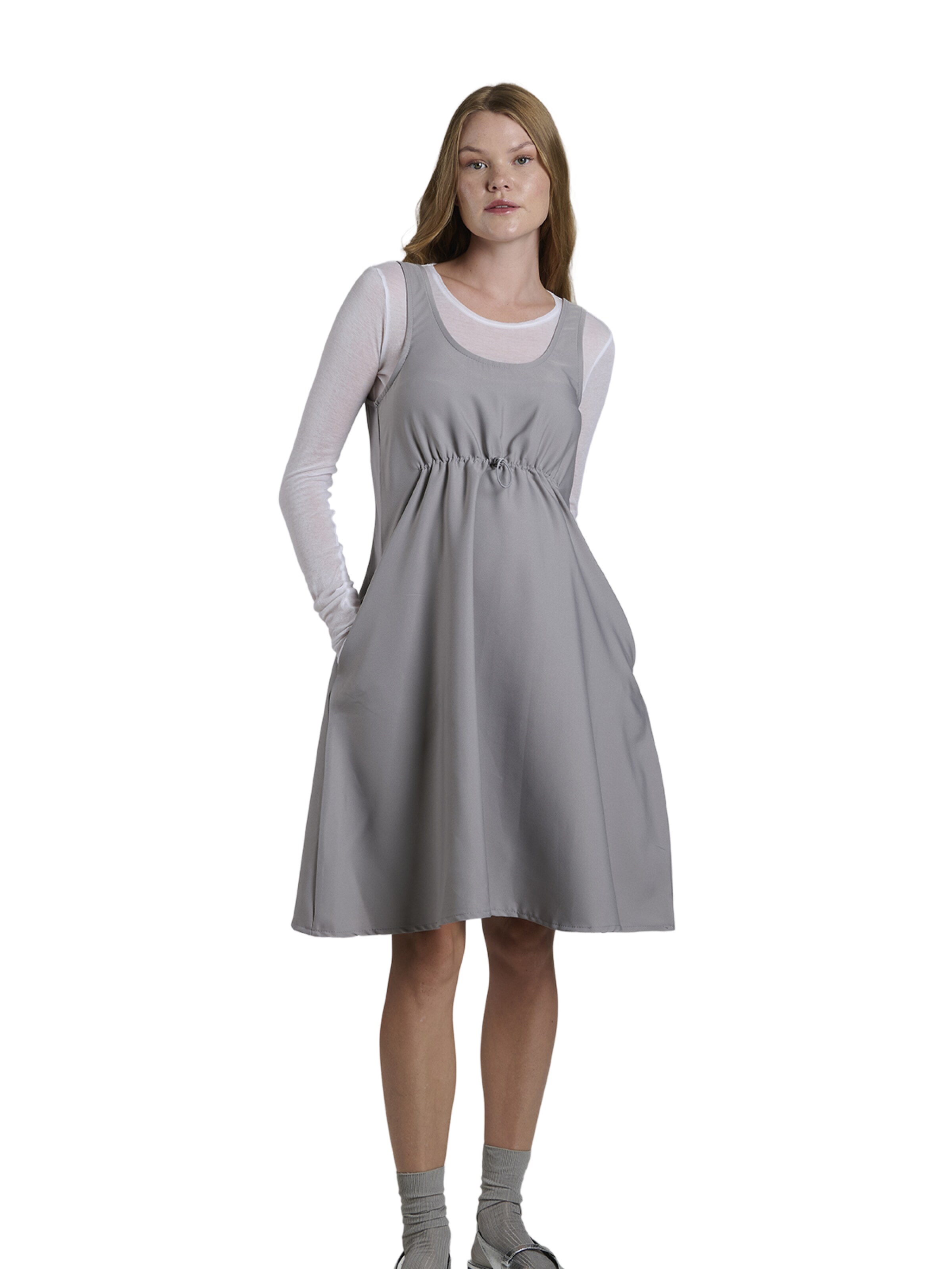 LYN MAMA Kleid in Grau: Vorderseite