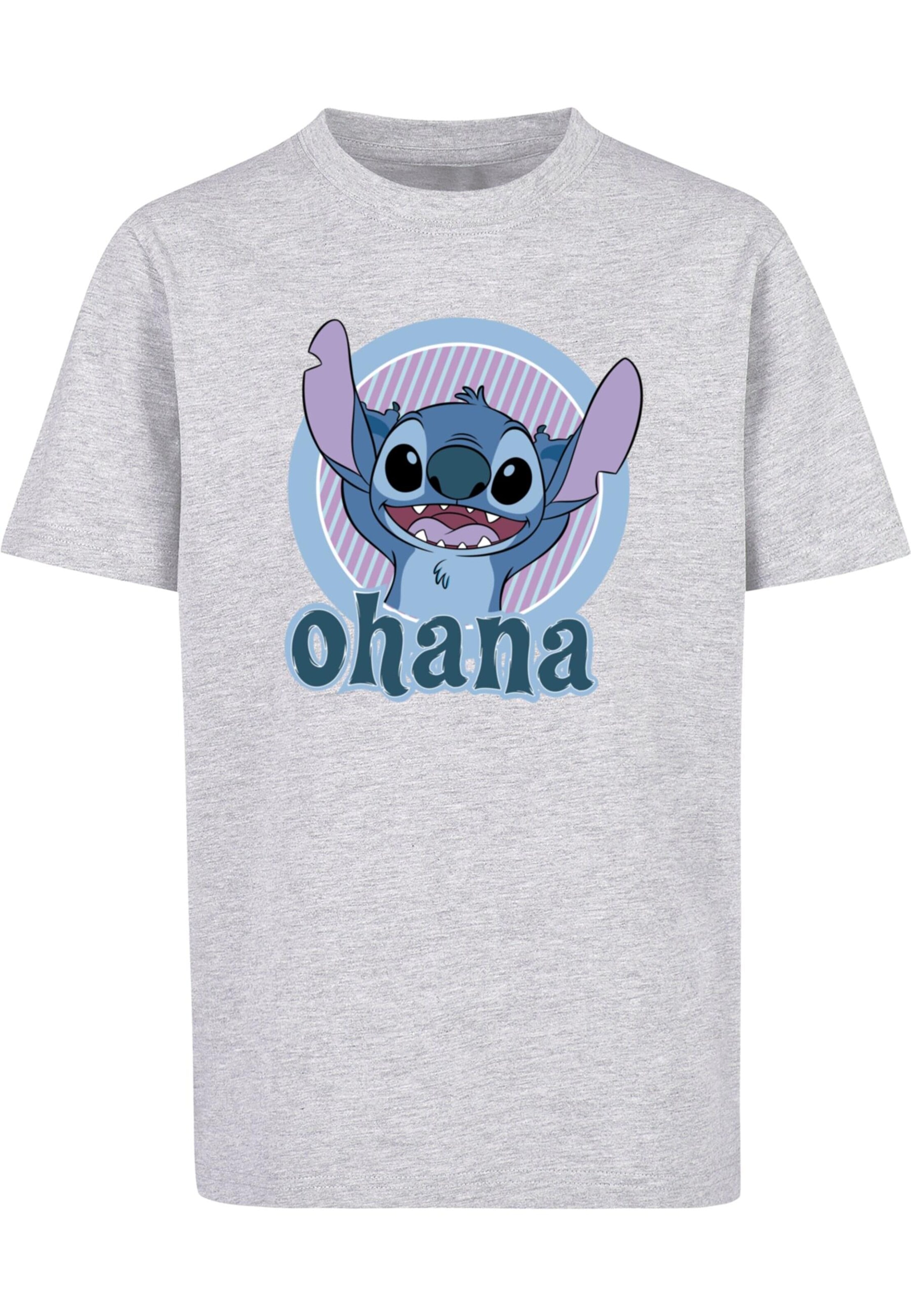 ABSOLUTE CULT Shirt 'Lilo And Stitch - Ohana Circle' in Grijs: voorkant