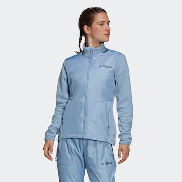 ADIDAS TERREX Athletic Fleece Jacket in Blue: front