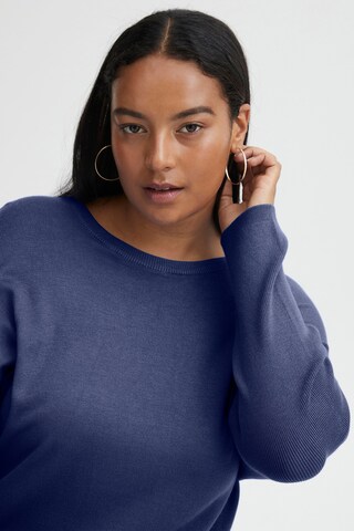Fransa Curve Gebreide jurk 'Blume' in Blauw