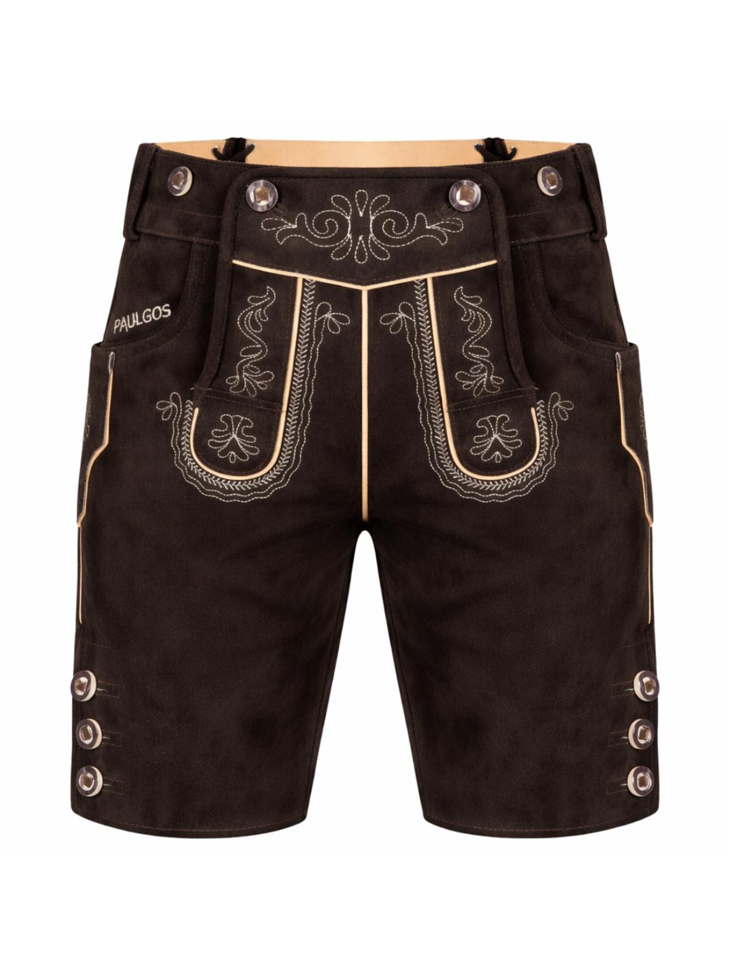 Paulgos Regular Traditional Pants in Brown: front