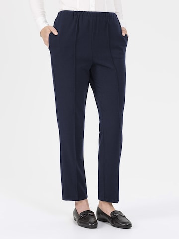 STEHMANN Slim fit Pleated Pants 'Helgi' in Blue: front