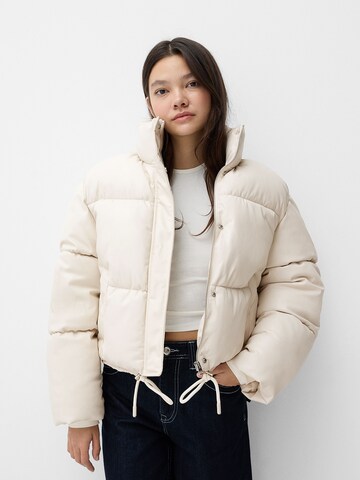 Bershka Between-season jacket in Beige: front