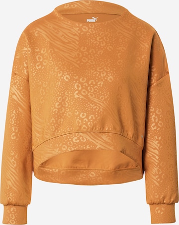 PUMA - Camiseta deportiva 'Fashion Luxe Embossed' en marrón: frente