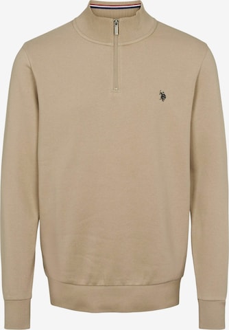 U.S. POLO ASSN. Svetr ' Kurt ' – béžová: přední strana