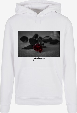 Mister Tee Plus Size Sweatshirt 'Passion Rose' in White: front