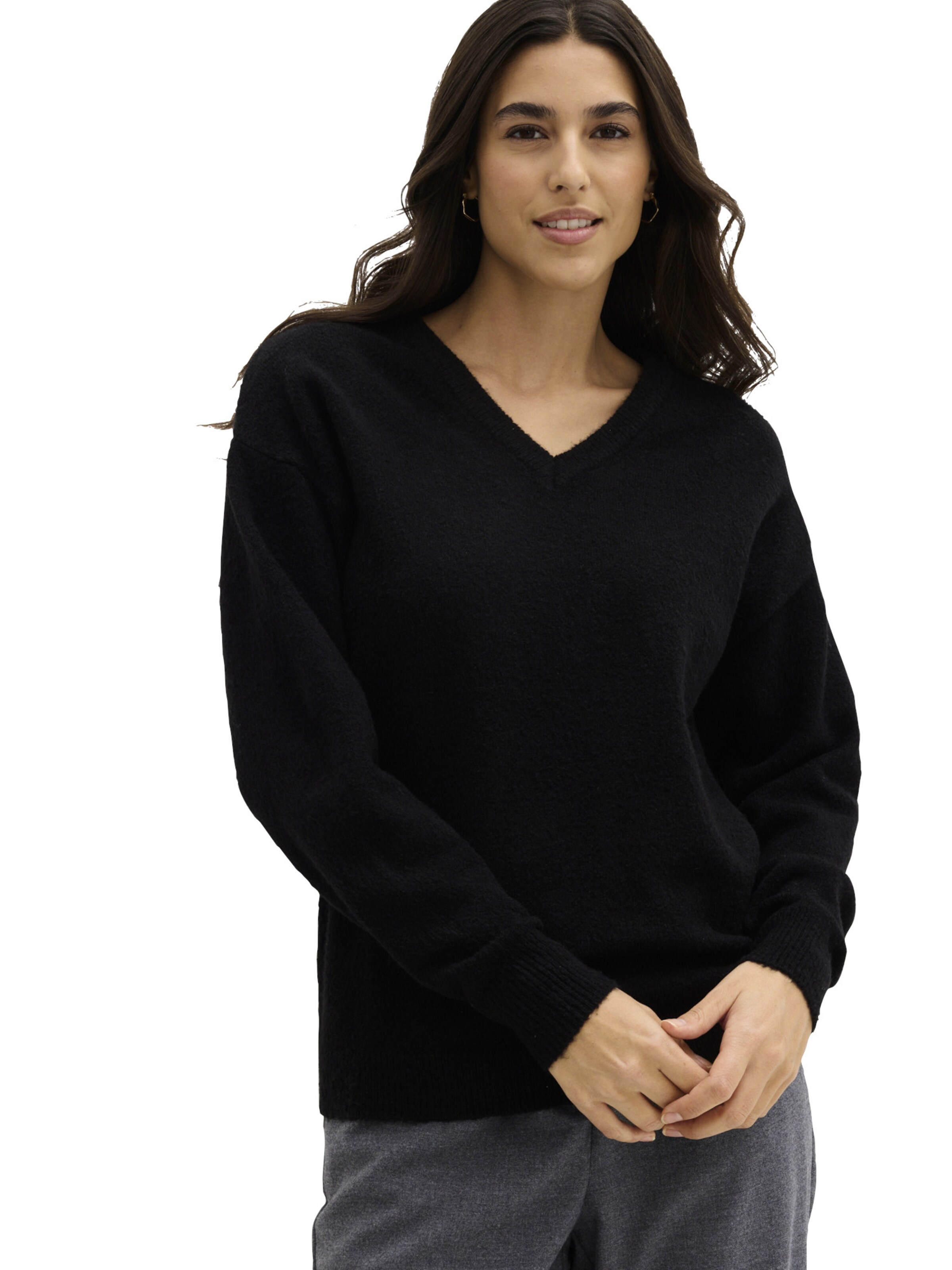 Pull-over oversize bonprix en noir : devant