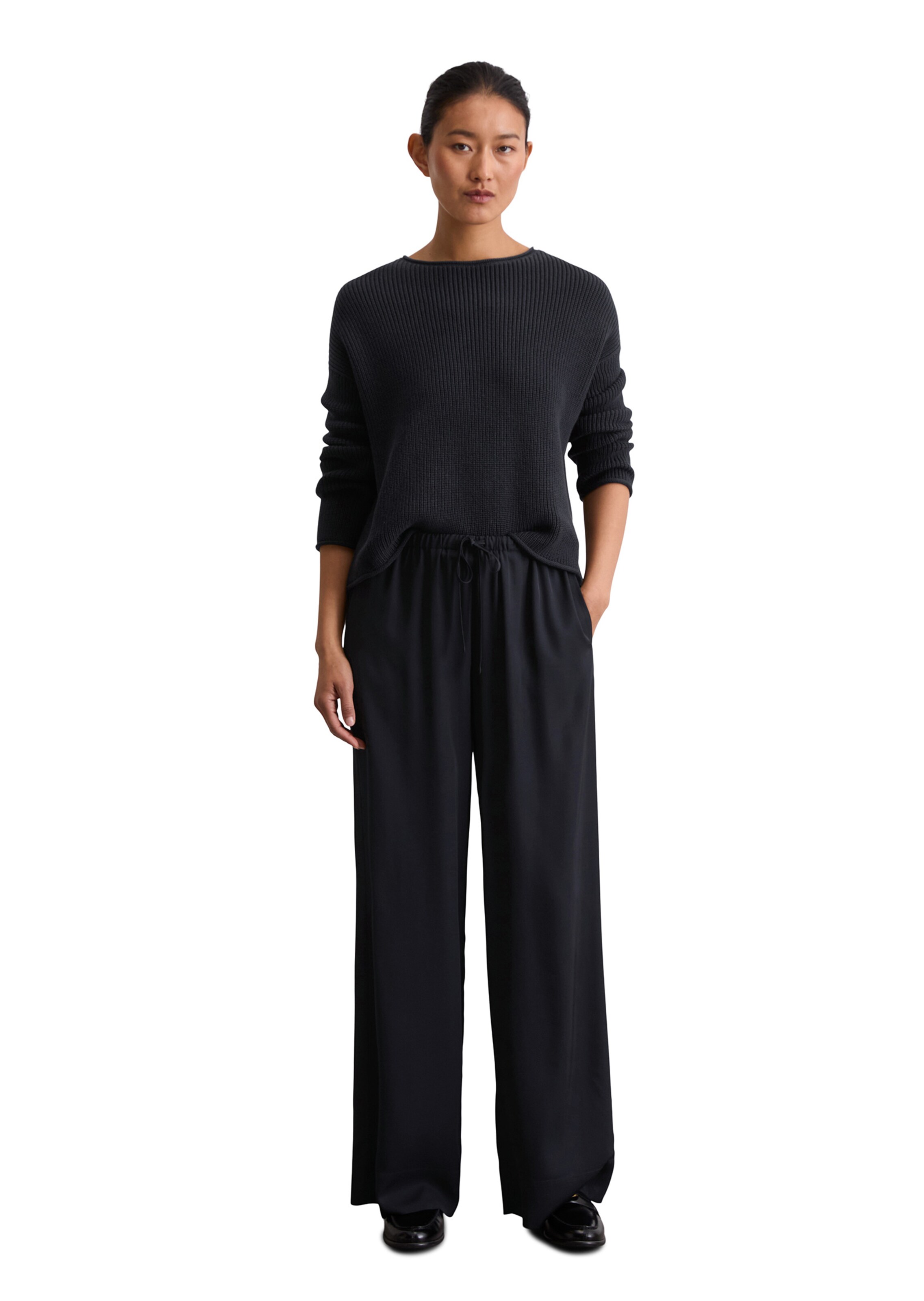 Marc O'Polo Wide leg Broek in Blauw