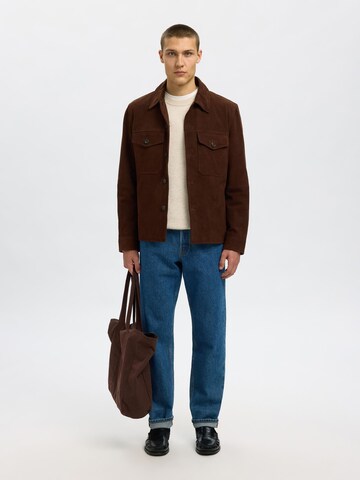SELECTED Between-season jacket in Brown