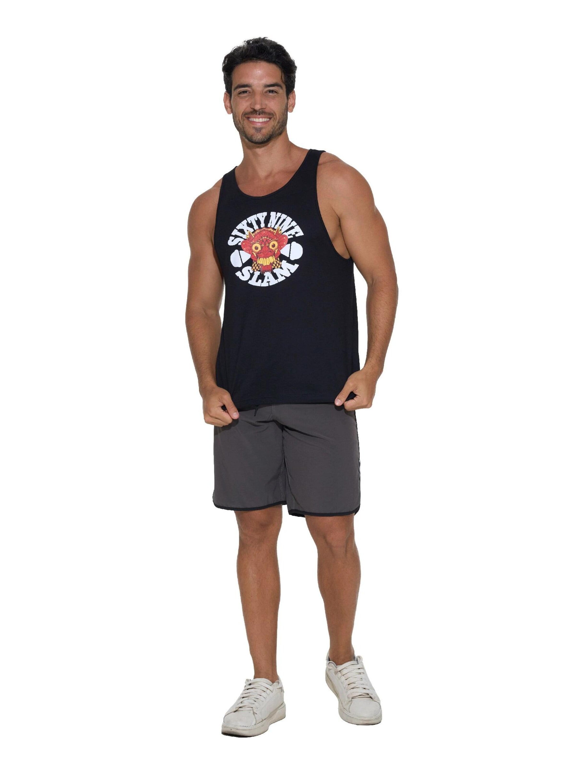 69Slam - Camiseta 'CAMISETA LOOSE FIT ROMAN BALI TAPEL' en negro: frente