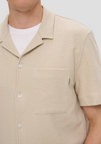 s.Oliver Slim fit Button Up Shirt in Beige