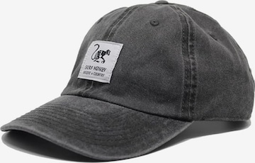 Surf Monkey Athletic Cap in Black: front