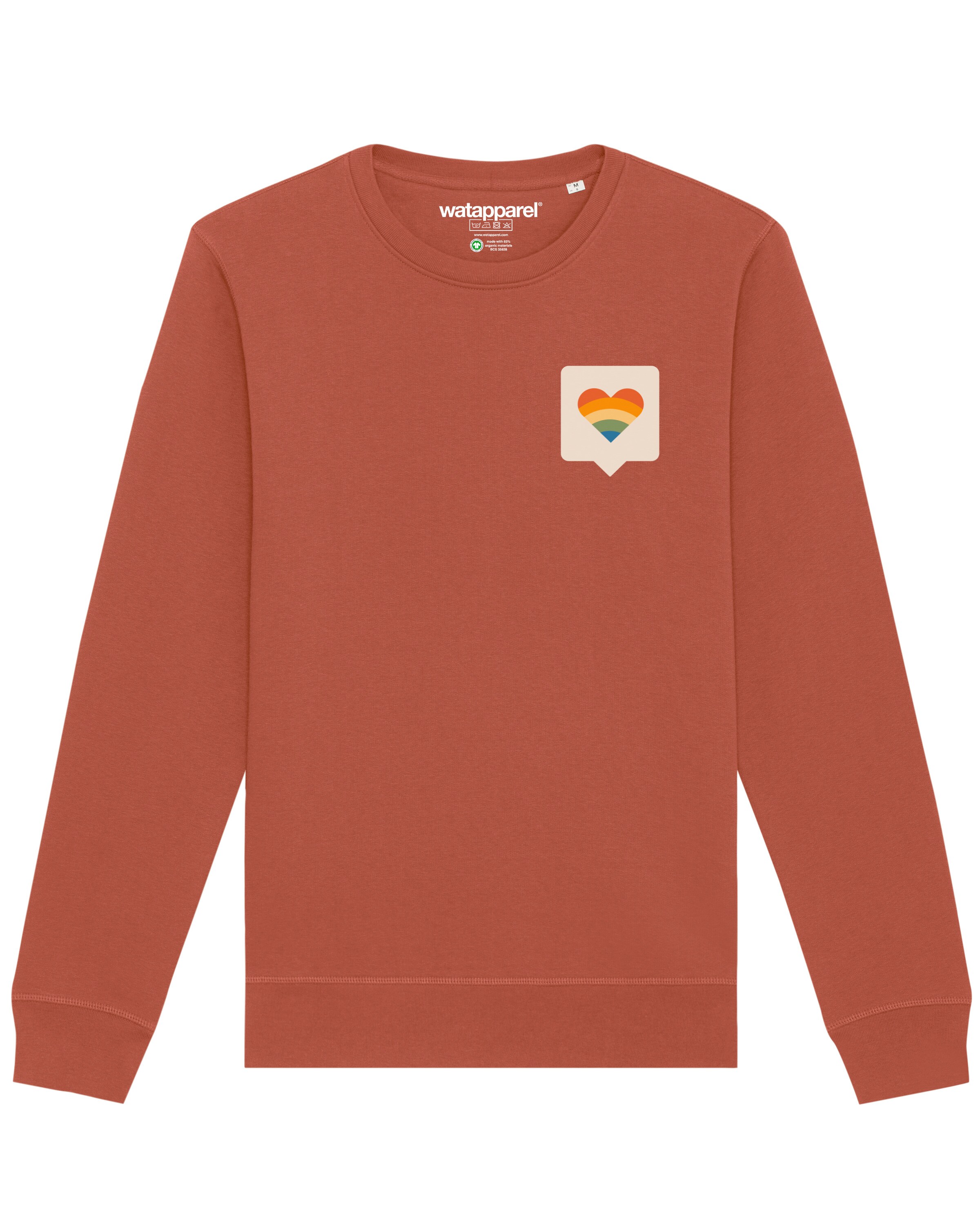 Watapparel Sweatshirt 'Von Herzen' in Bruin: voorkant