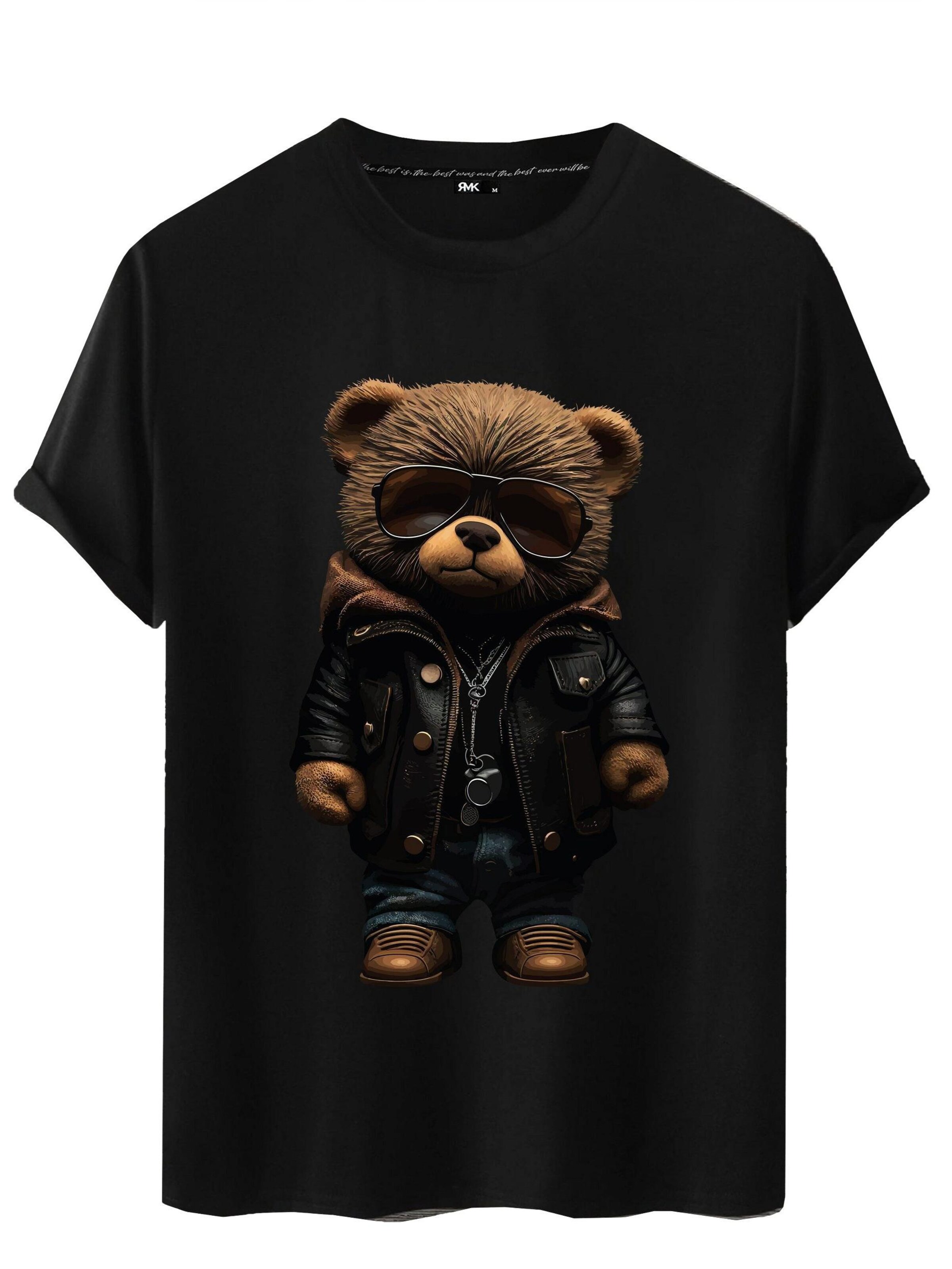 RMK Shirt '“Teddybär Sonnenbrille Lederjacke”' in Black, Item view