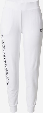 Effilé Pantalon EA7 Emporio Armani en blanc : devant