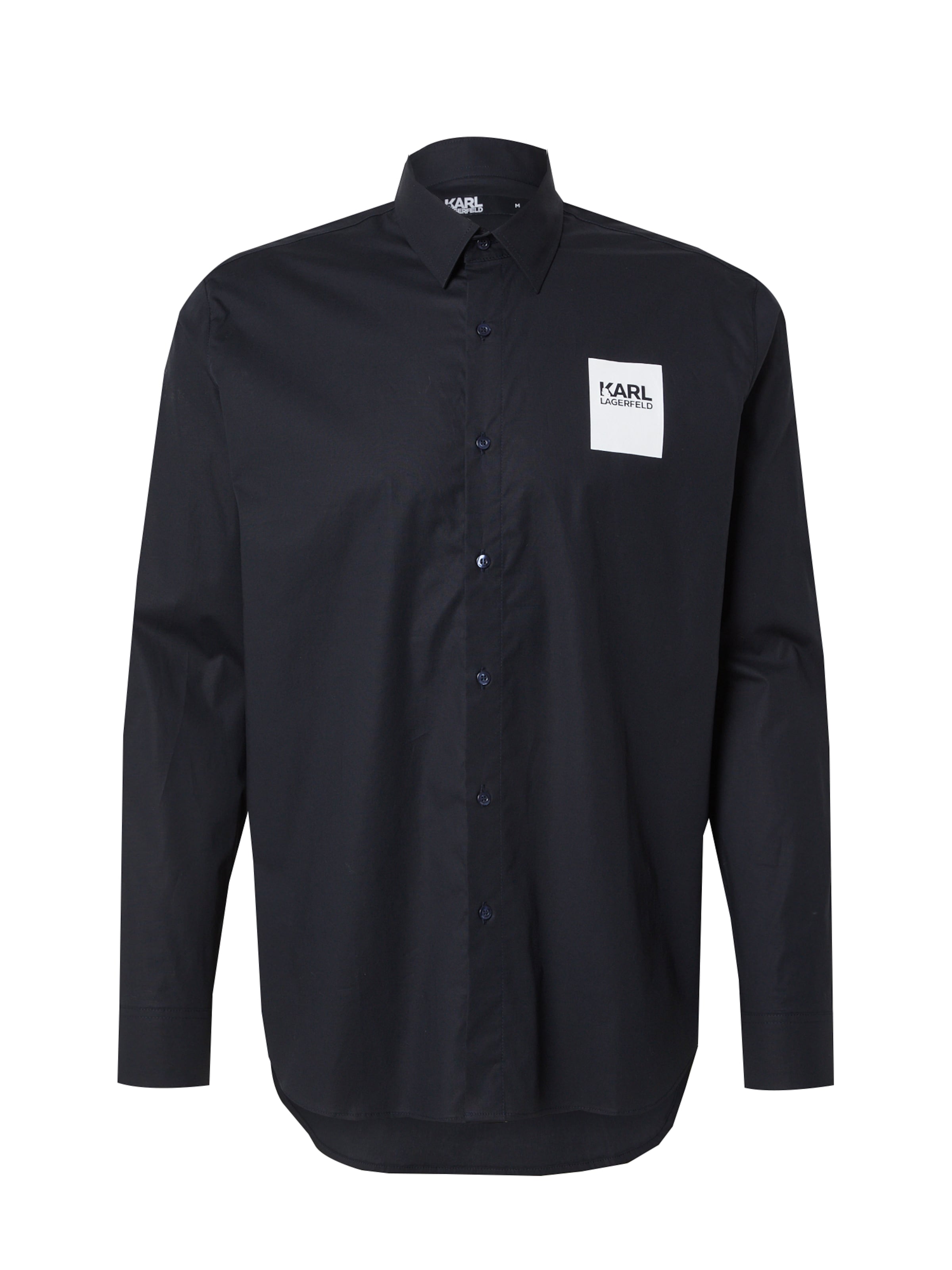 Karl Lagerfeld Chemise en bleu foncé / blanc cassé, Vue avec produit