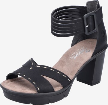 Rieker Sandals in Black: front