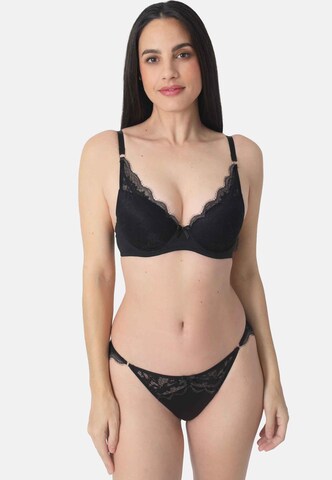 sassa Push-up BH in Zwart: voorkant