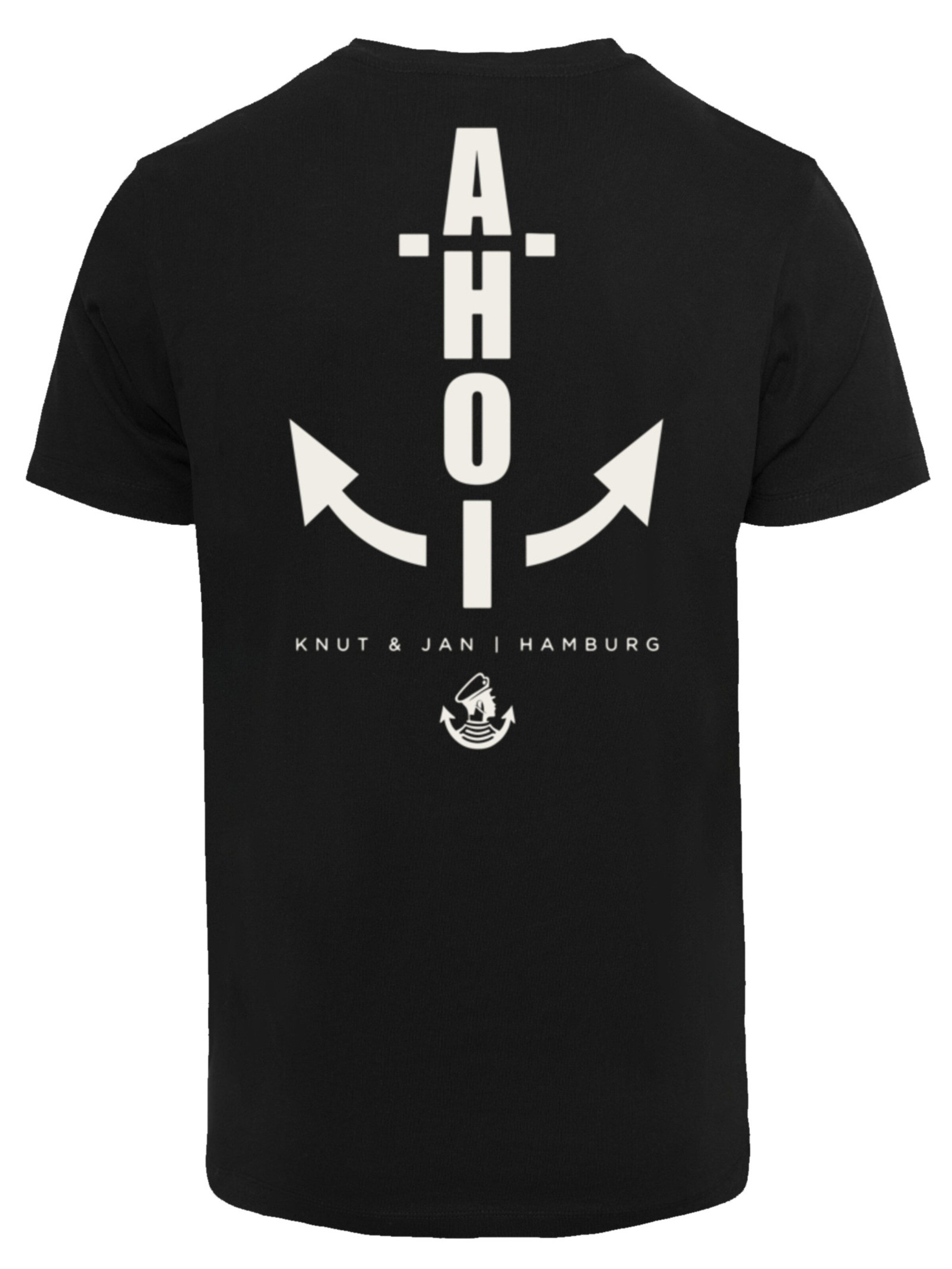 F4NT4STIC T-Shirt 'AHOI Knut & Jan Hamburg' in Schwarz