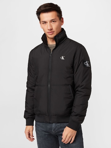 Calvin Klein Jeans - Chaqueta de entretiempo 'Harrington' en negro: frente