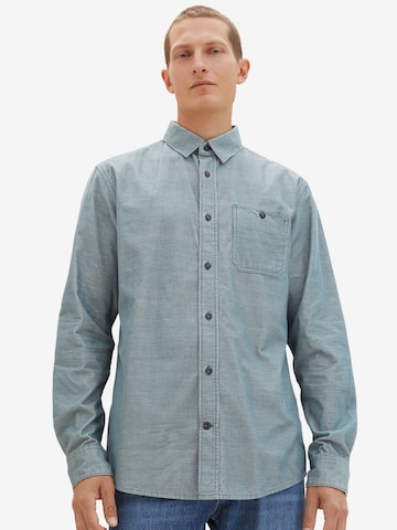 TOM TAILOR Regular fit Button Up Shirt in Green: front