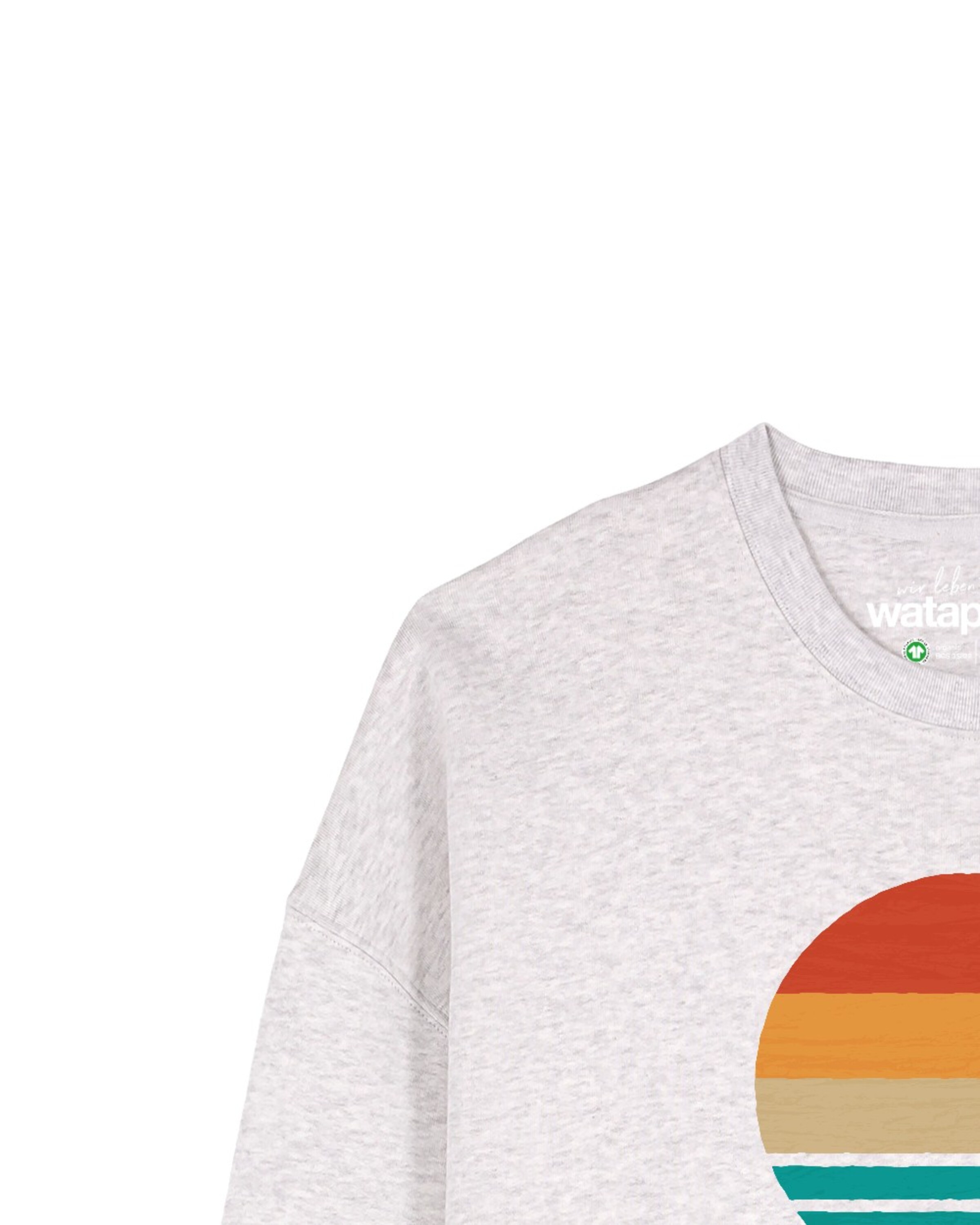 Sweat-shirt 'Retro Sunset Ocean' Watapparel en gris