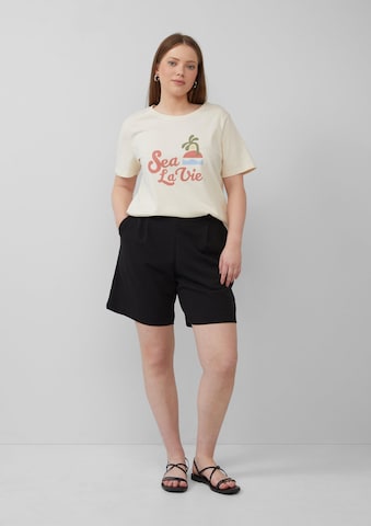 Regular Pantalon à pince QS en noir