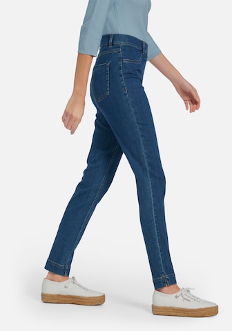 Peter Hahn Slimfit 5-Pocket-Jeans Knöchellange Schlupf-Jeans in Blau