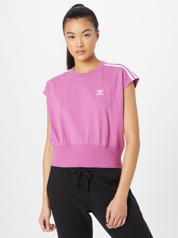 ADIDAS ORIGINALS Shirt 'Adicolor Classics Waist Cinch' in Lila: voorkant