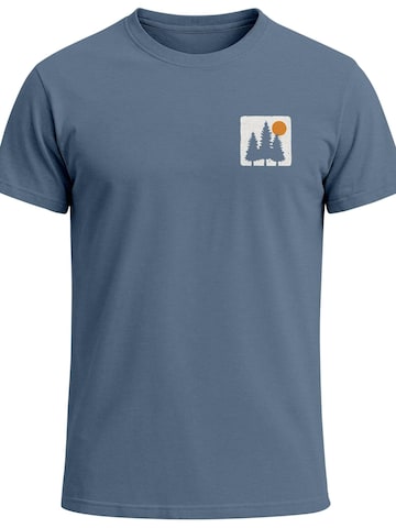 Neverless Shirt 'Pine Trees' in Blue: front